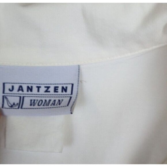 JANTZEN - WOMEN'S IVORY LONG SLEEVE BUTTON-UP BLOUSE - SIZE XL - FLAWS - Picture 7 of 14